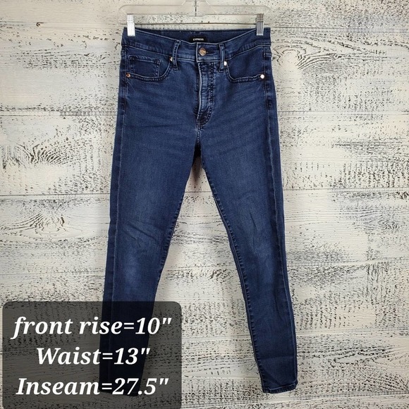 Express Denim Jeans Gray Blue Casual Skinny Mid Rise Size 4R Pants Lot of 2 - Picture 5 of 9